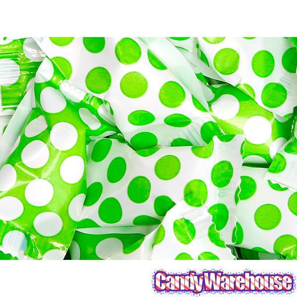 Kiwi Green Polka Dots Wrapped Butter Mint Creams: 300-Piece Case - Candy Warehouse