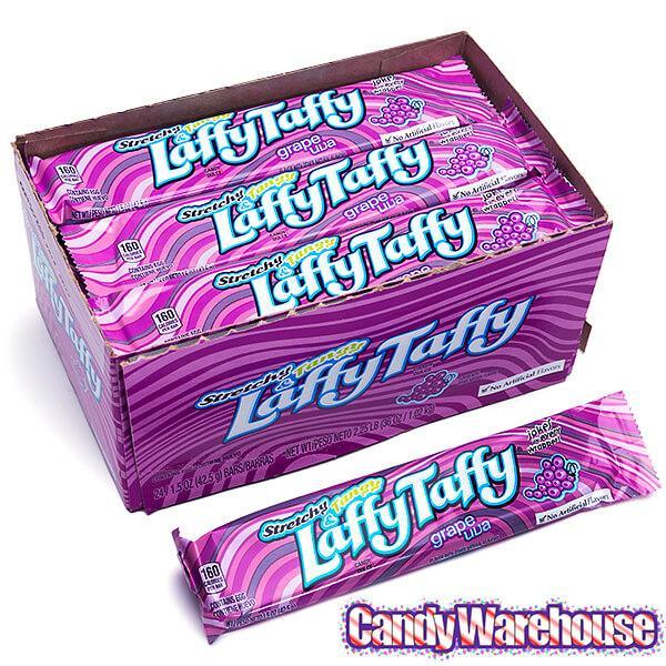 Laffy Taffy Candy Bars - Grape: 24-Piece Box - Candy Warehouse