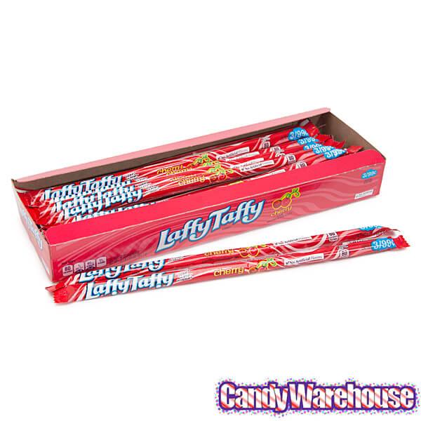 Laffy Taffy Candy Ropes - Cherry: 24-Piece Box - Candy Warehouse