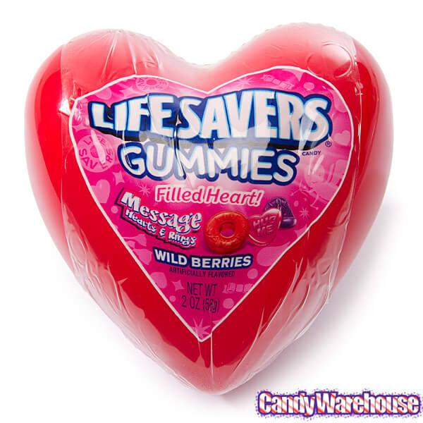 LifeSavers Gummies Candy Filled Plastic Hearts: 12-Piece Display - Candy Warehouse