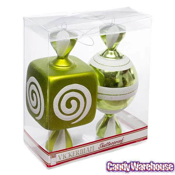 Lime and White Candy Ornaments - Pack of 3 main image 1