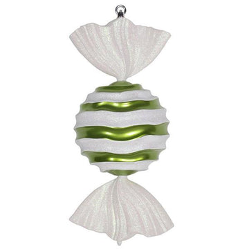 Lime Green Stripe Wave Candy Ornament - 18.5 Inch - Candy Warehouse
