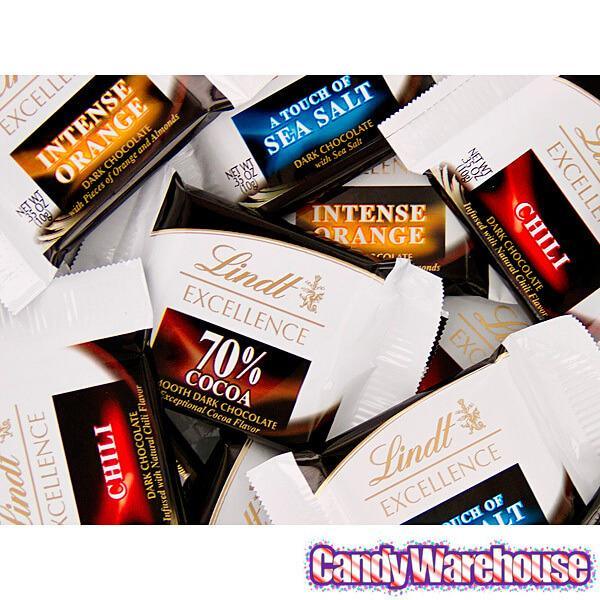 Lindt Excellence Dark Chocolate Squares Assortment: 60-Piece Bag - Candy Warehouse
