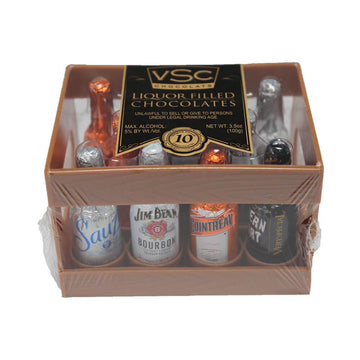 Liquor Filled Chocolate Bottles: 10-Piece Crate - Candy Warehouse