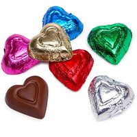 Madelaine Assorted Colors Foiled Milk Chocolate Hearts: 5LB Bag - Candy Warehouse
