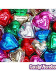Madelaine Assorted Colors Foiled Milk Chocolate Hearts: 5LB Bag