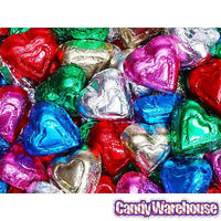 Madelaine Assorted Colors Foiled Milk Chocolate Hearts: 5LB Bag - Candy Warehouse