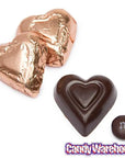 Madelaine Bronze Foiled Dark Chocolate Hearts: 5LB Box