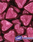 Madelaine Burgundy Foiled High Cocoa Content Dark Chocolate Hearts: 5LB Bag