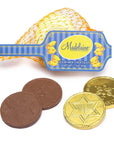 Madelaine Chanukah Gelt Gold Foiled Milk Chocolate Coins in Mesh Bags: 24-Piece Tub
