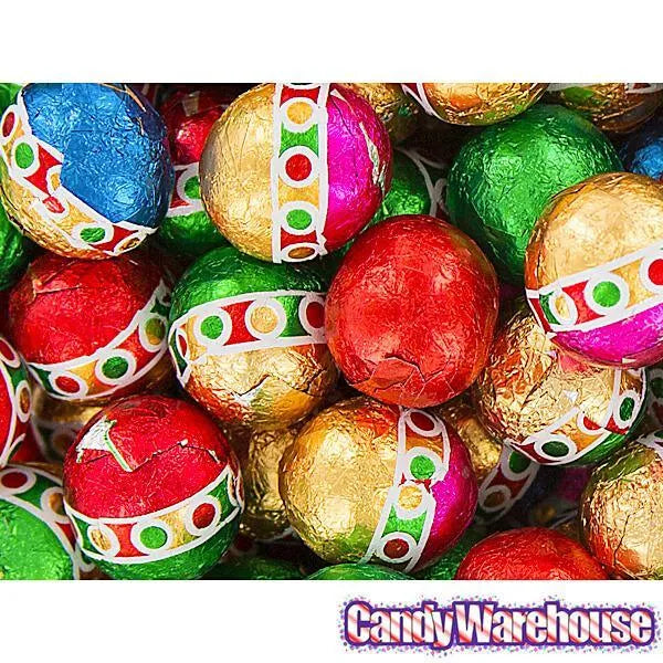 Madelaine Milk Chocolate Christmas Foiled Balls 10LB Bag | Candy