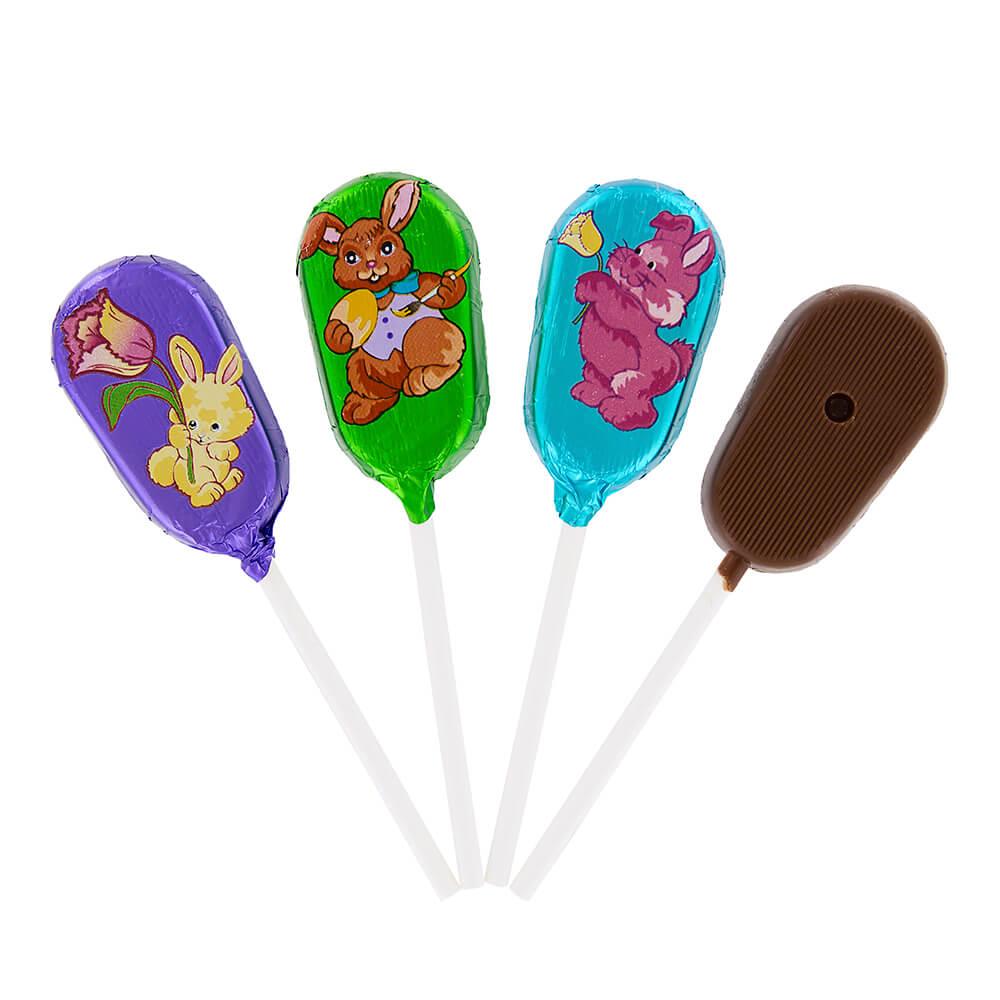 Madelaine Easter Foiled Milk Chocolate Lollipops: 36-Piece Display - Candy Warehouse