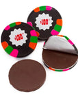 Madelaine Foiled Dark Chocolate Mint Poker Chips - $100 Black: 5LB Bag