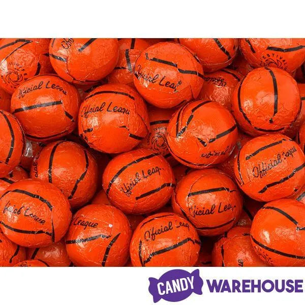 Madelaine Foiled Milk Chocolate Basketballs 5LB Bag Candy Warehouse
