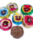 Madelaine Foiled Milk Chocolate Flower Wafers - Pansies: 5LB Bag