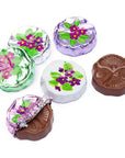 Madelaine Foiled Milk Chocolate Flower Wafers - Violets: 10LB Case