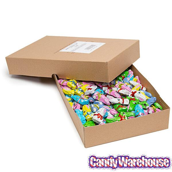 Madelaine Foiled Milk Chocolate Mini Easter Bunnies: 5LB Box - Candy Warehouse