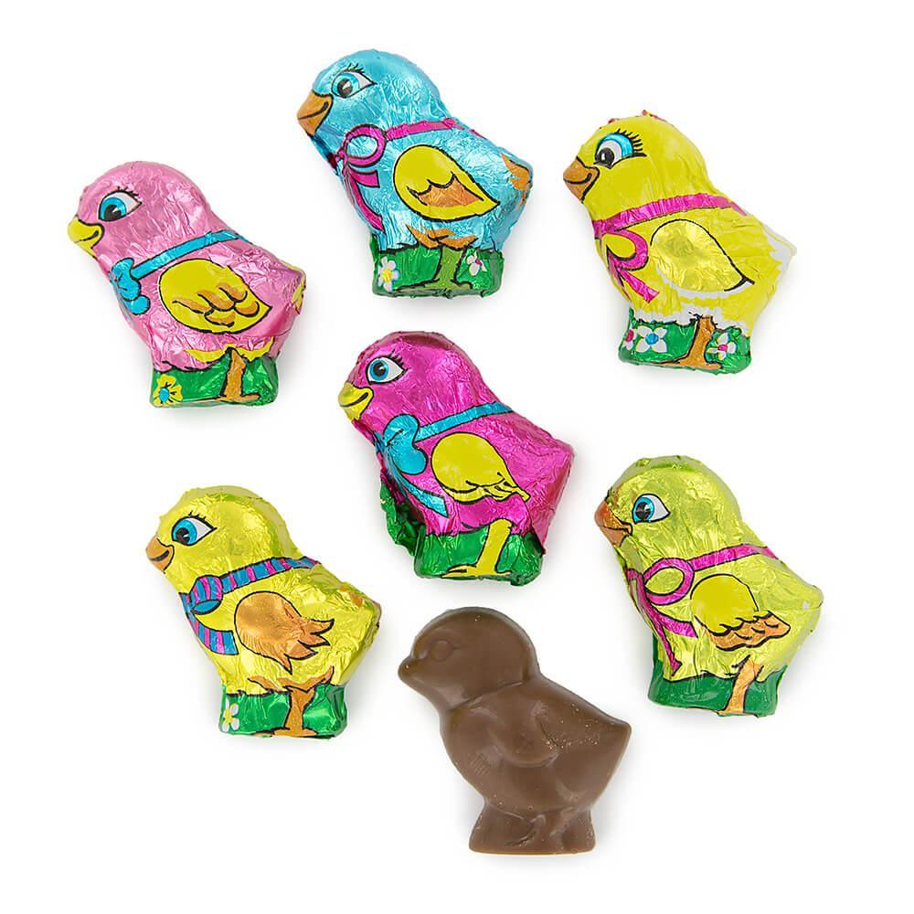 Madelaine Foiled Milk Chocolate Mini Easter Chicks: 5LB Box - Candy Warehouse
