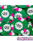 Madelaine Foiled Milk Chocolate Poker Chips - $25 Green: 5LB Bag