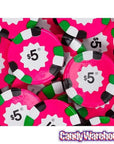 Madelaine Foiled Milk Chocolate Poker Chips - $5 Pink: 5LB Bag