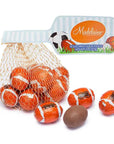 Madelaine Foiled Milk Chocolate Sports Balls 2-Ounce Mesh Bags - Football: 24-Piece Tub