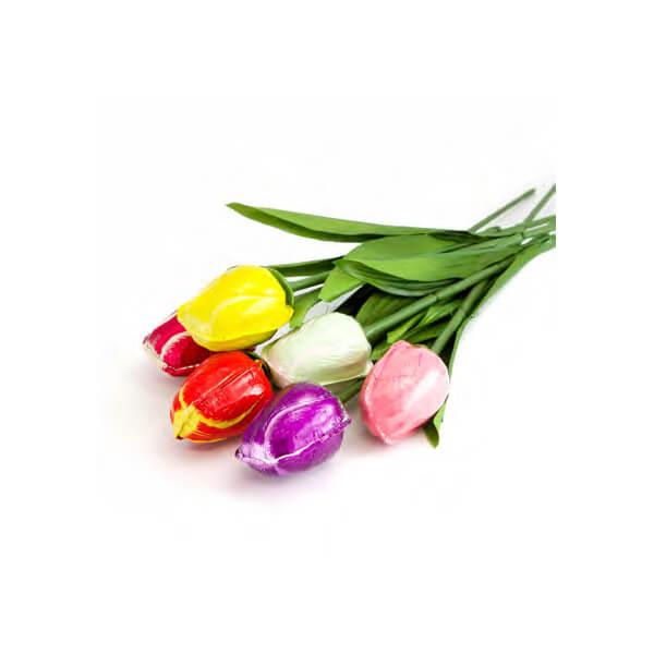 Madelaine Foiled Milk Chocolate Tulips Candy: 6-Piece Bouquet - Candy Warehouse