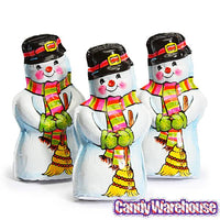 Madelaine Foiled Semi-Solid Milk Chocolate Snowmen: 12-Piece Display - Candy Warehouse
