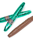 Madelaine Green Foiled Milk Chocolate Cigars: 24-Piece Box