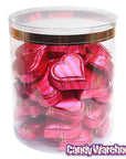 Madelaine Pink and Red Foiled Caramel Filled Chocolate Hearts: 40-Piece Tub