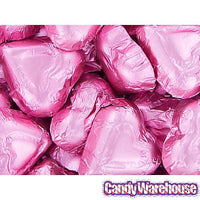 Madelaine Pink Foiled Milk Chocolate Hearts: 5LB Box - Candy Warehouse