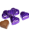 Madelaine Purple Foiled Peanut Butter Filled Chocolate Hearts: 40-Piece Tub