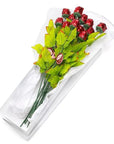 Madelaine Red Foiled Milk Chocolate Roses Bouquet: 12-Piece Florist Box
