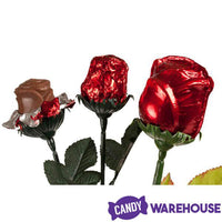 Madelaine Red Foiled Milk Chocolate Roses Bouquet: 12-Piece Florist Box - Candy Warehouse