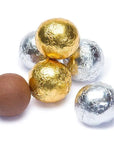 Madelaine Silver & Gold Foiled Milk Chocolate Balls: 5LB Bag