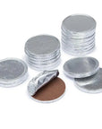 Madelaine Silver Foiled Milk Chocolate Coins - Blank: 5LB Bag