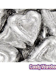 Madelaine Silver Foiled Milk Chocolate Hearts: 5LB Bag