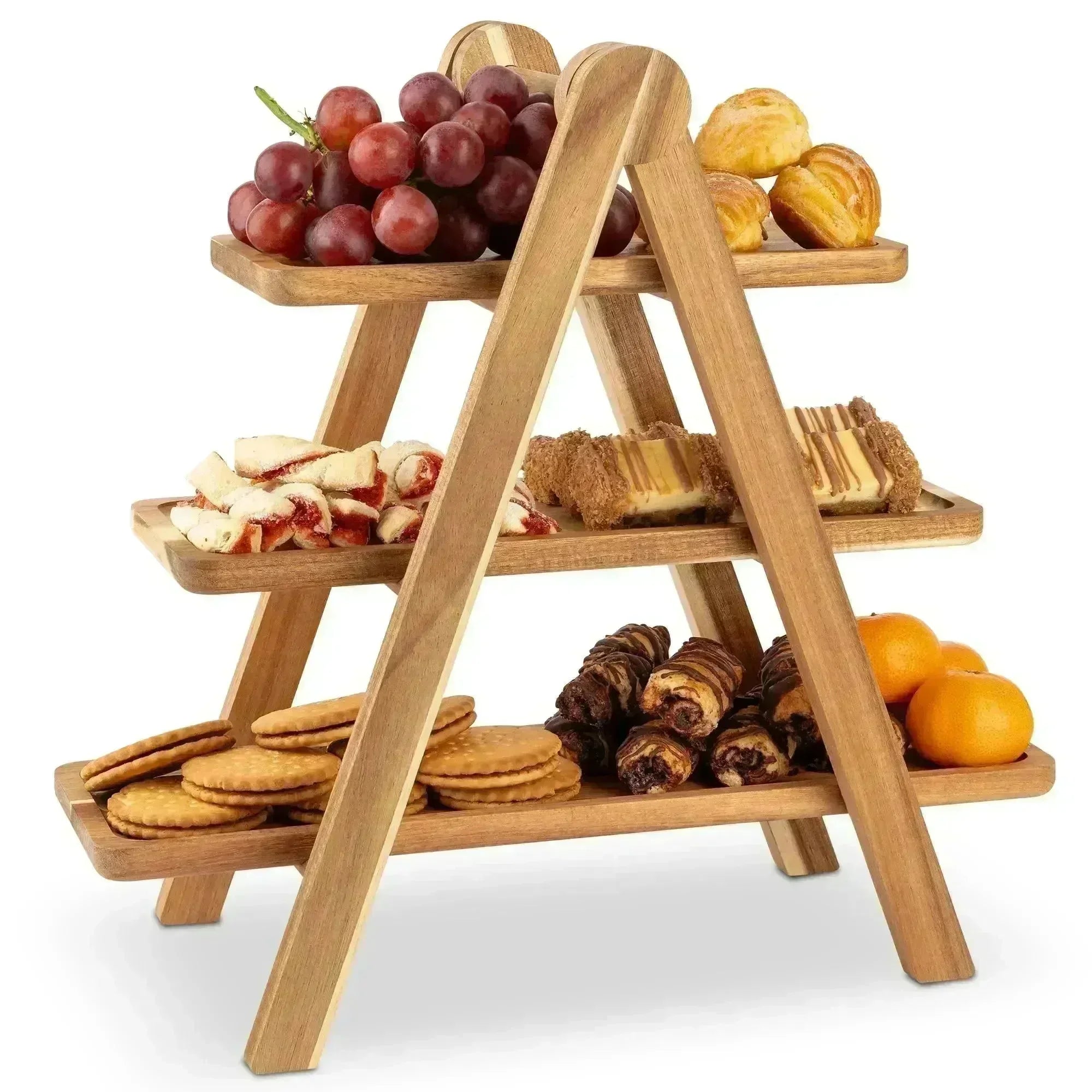 Acacia Wood 3 Tier Serving Tray – Candy Warehouse
