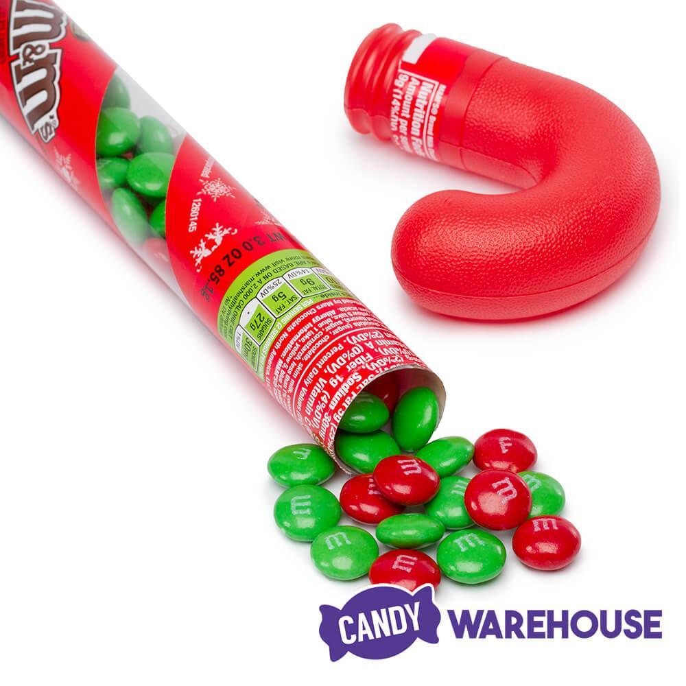 M&M Plain Christmas Filled Candy Cane - 6 / Box - Candy Favorites