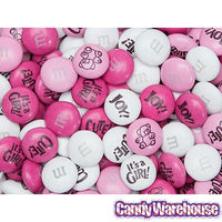 M&M's Milk Chocolate Candy - Baby Girl: 2LB Bag - Candy Warehouse