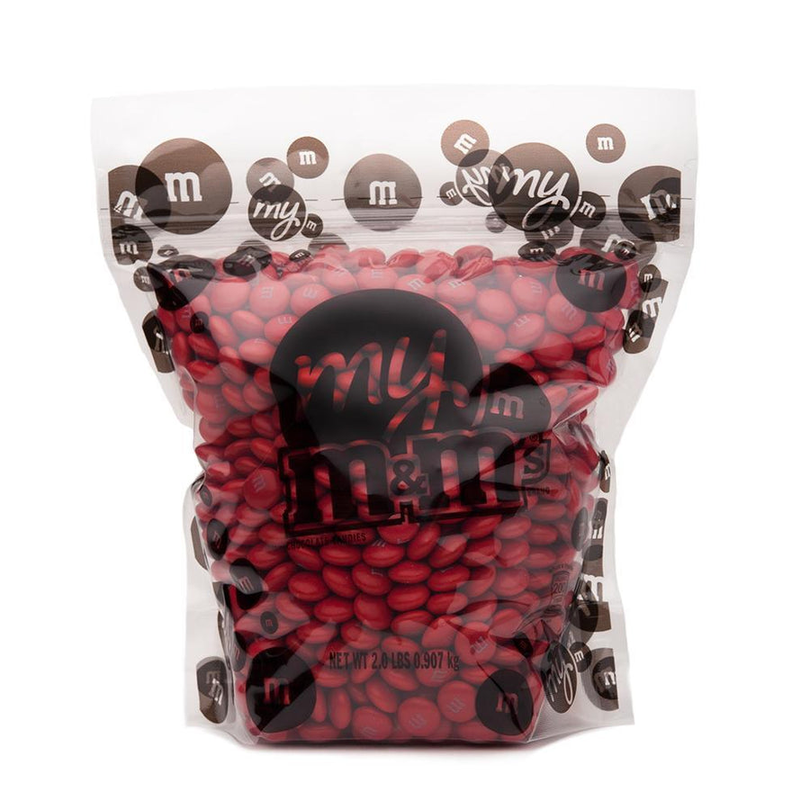 M&M's Milk Chocolate Candy - Red: 2LB Bag - Candy Warehouse