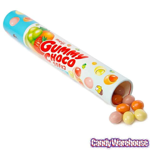 Meiji Chocolate Covered Gummy Fruits Candy: 50-Piece Tube – Candy