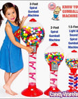 Metal 2-Foot Spiral Gumball Machine with Gumballs