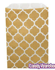 Metallic Gold Casablanca Pattern Candy Bags: 25-Piece Pack