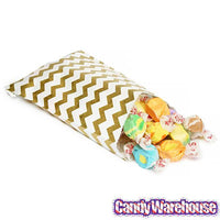 Metallic Gold Chevron Stripe Candy Bags: 25-Piece Pack - Candy Warehouse