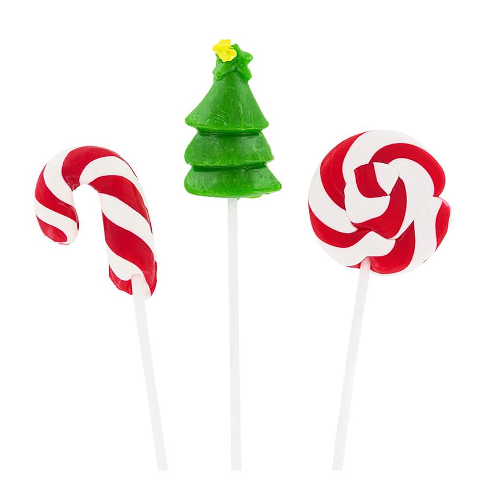 Mini Christmas Lollipops on 12-Inch Sticks: 100-Piece Pack - Candy Warehouse