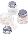 Mini Glass Favor Jars - 1.5-Ounce Candy Jar with Silver Top: 12-Piece Set