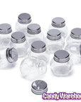 Mini Glass Favor Jars - 1.5-Ounce Candy Jar with Silver Top: 12-Piece Set