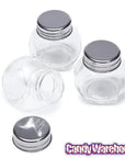 Mini Glass Favor Jars - 1.5-Ounce Candy Jar with Silver Top: 12-Piece Set