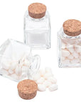 Mini Glass Favor Jars - 1.75-Ounce Square Jar with Cork Stopper: 12-Piece Set