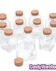 Mini Glass Favor Jars - 1.75-Ounce Square Jar with Cork Stopper: 12-Piece Set